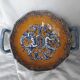 Gien earthenware bowl with handles, Francois I decor, 1860