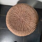 Vintage Italian design rattan wicker ball stool from the 1970s.
