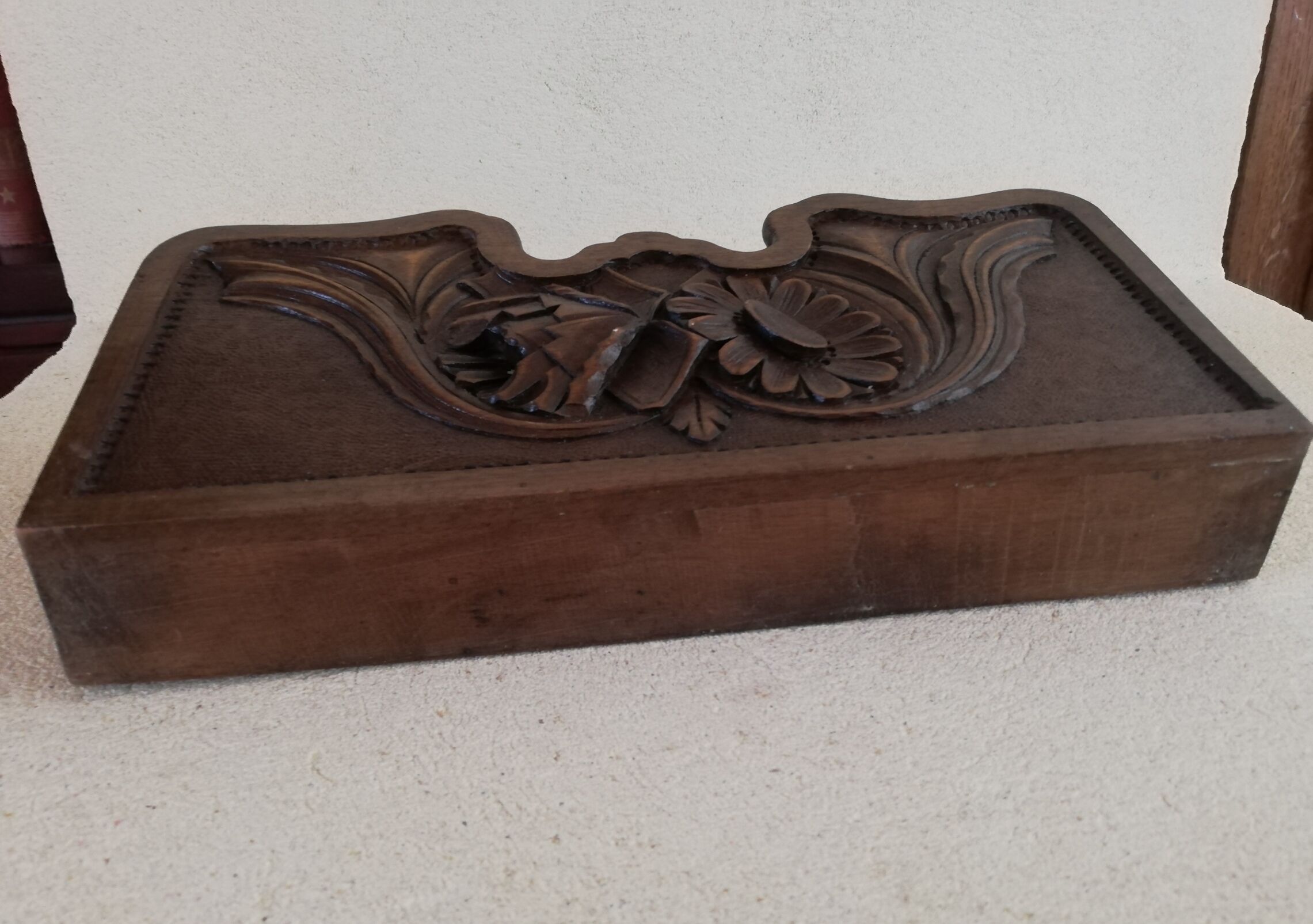 Old Black Forest style wall mail holder