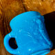 Vintage beautiful turquoise blue opaline coffee cup