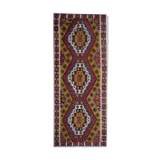 Antique turkish rug handwoven wool rug 140 x 390 cm