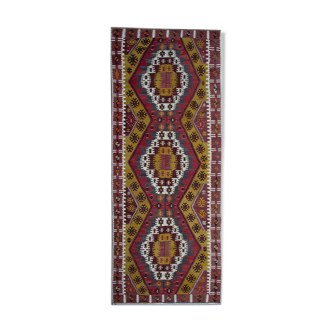 Ancien tapis turc Handwoven laine Rug 140 x 390 cm