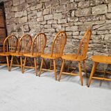 Lot de 6 chaises danoises à barreaux