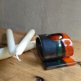 Signed ceramic candle holder
