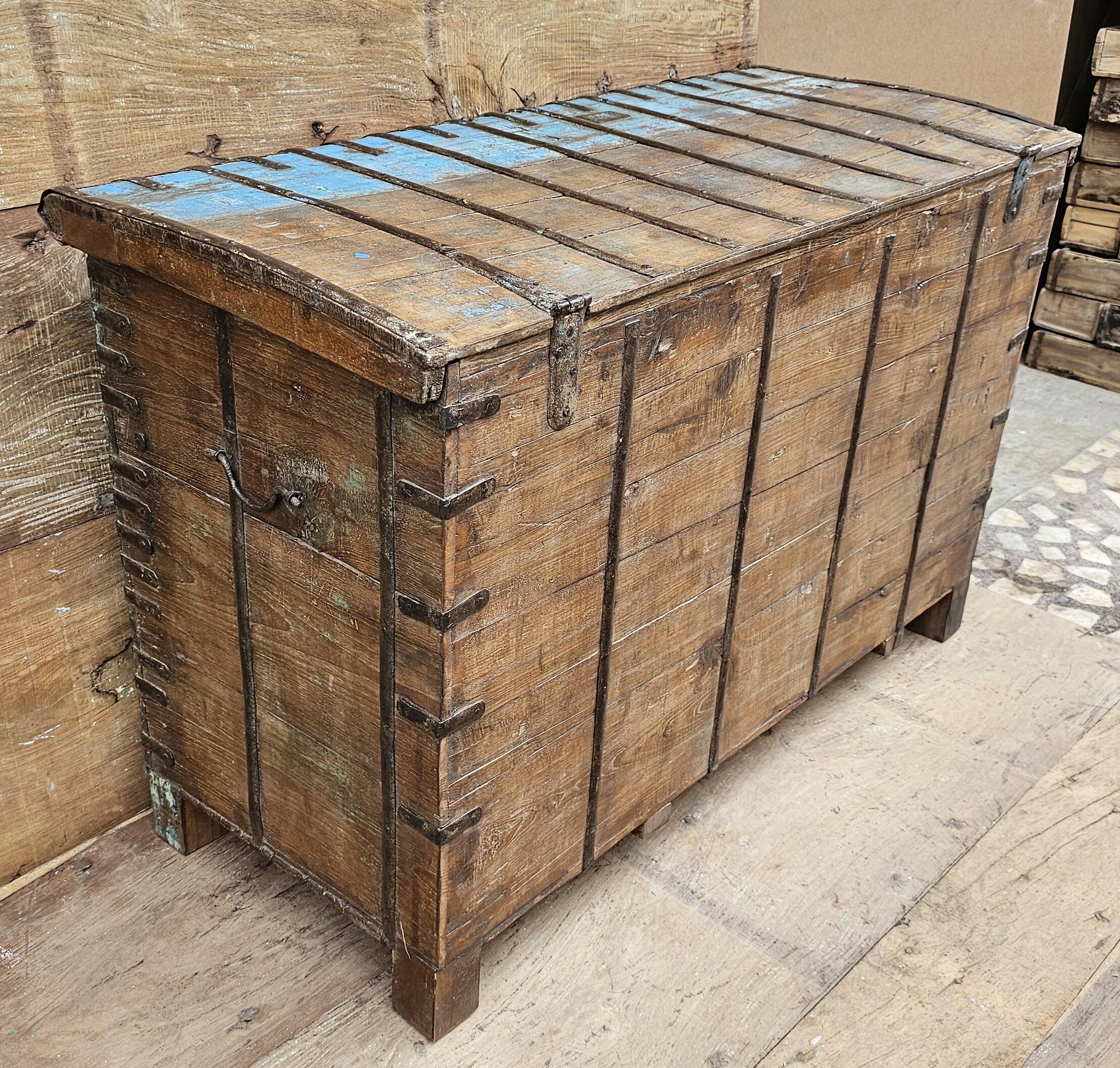 Antique Burmese teak dowry chest