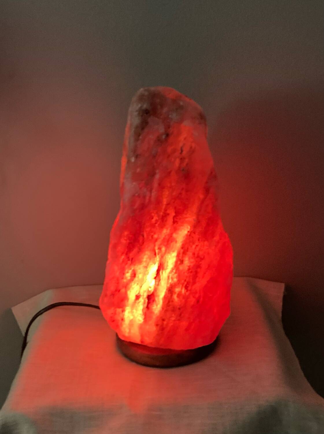 Genuine Himalayan salt stone lamp from the 1970s