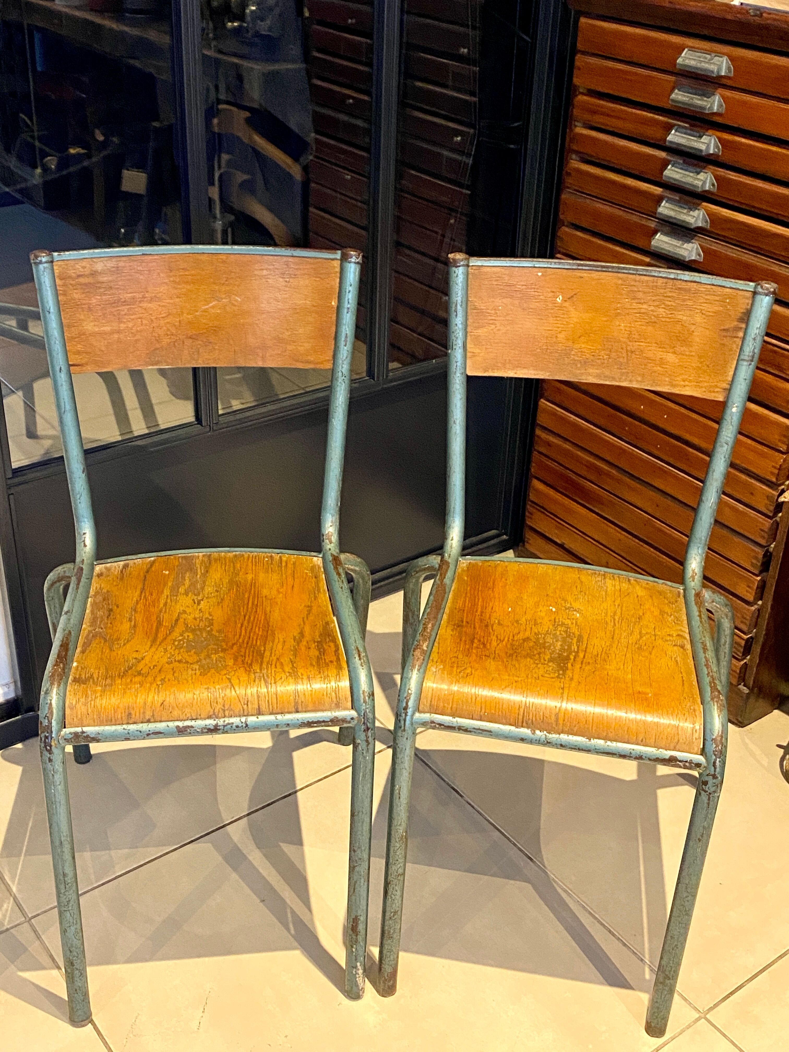 Pair of vintage school chairs