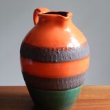 German ceramic orange vase from the 60s
