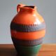 German ceramic orange vase from the 60s
