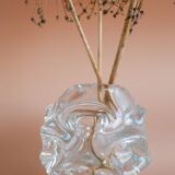 Mid-Century Modern Handmade Clear Crystal Vase by Börne Augustsson, Åseda