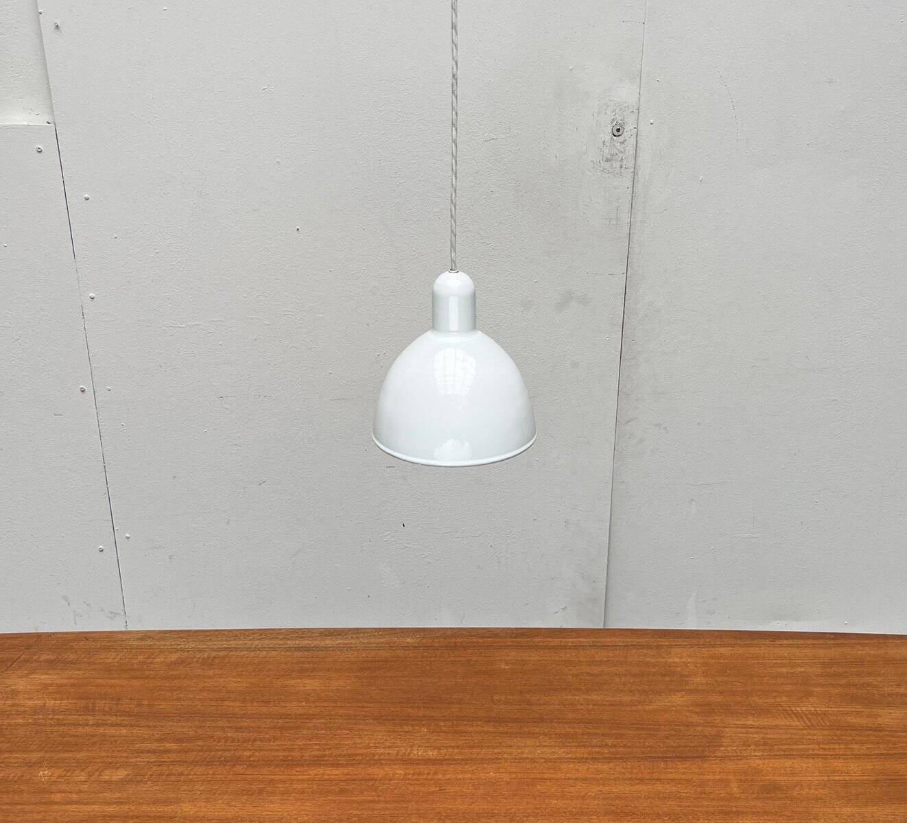 Vintage Danish enamelled pendant lamp model ES by Edgar Schlaefle for Louis Poulsen, 1980s.