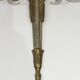 Pair of Louis XVI style wall sconces in bronze with an off-white patina