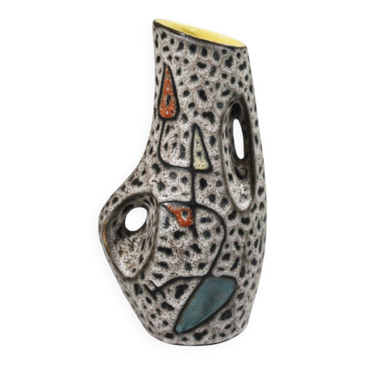 Marius Bessone à Vallauris grand vase forme libre décor abstrait 1950s