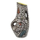 Marius Bessone in Vallauris large free-form vase with abstract decoration 1950s