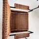 Rattan wicker and iron lounge chairs, set of 4