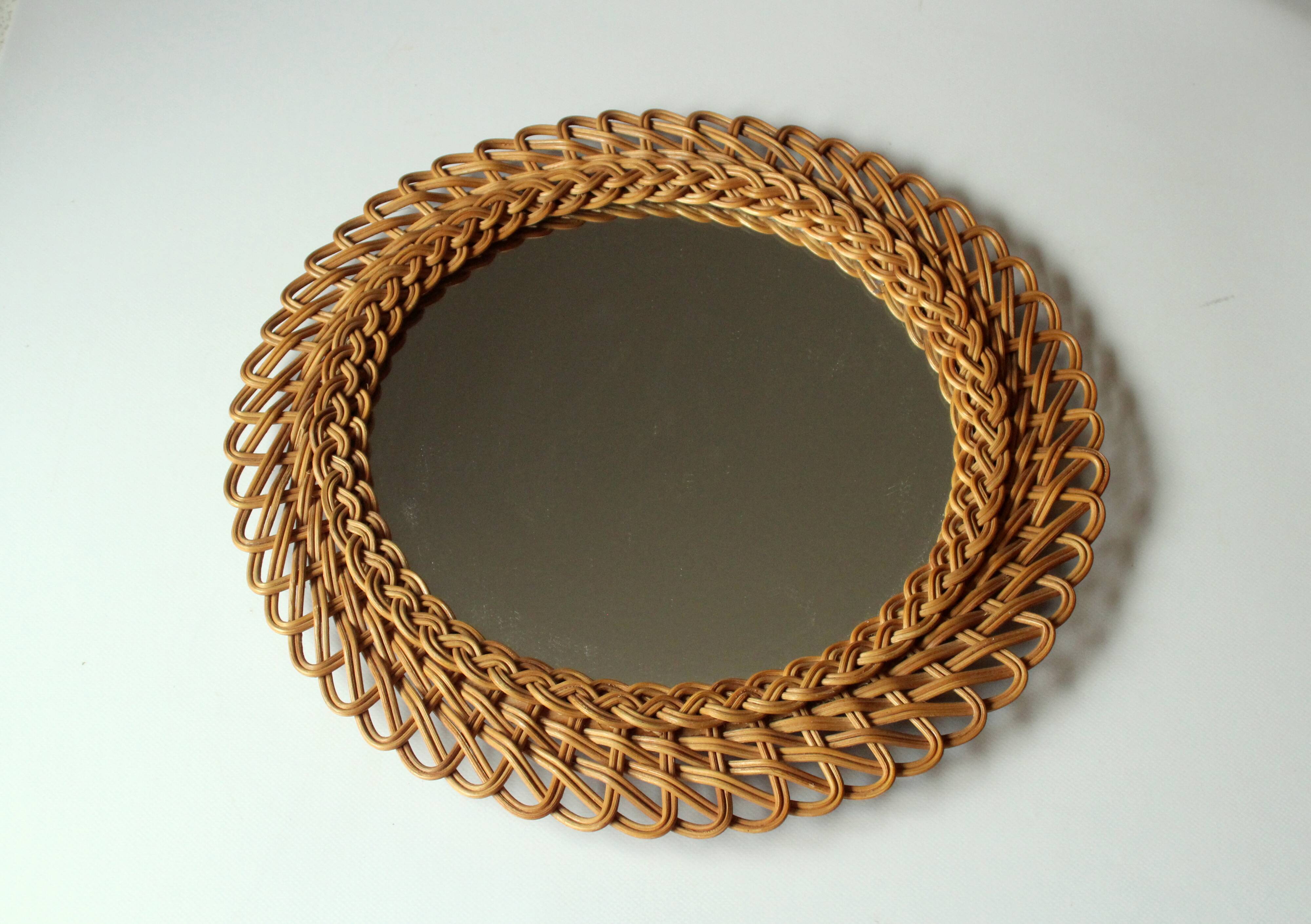 Wicker wall mirror - Vintage