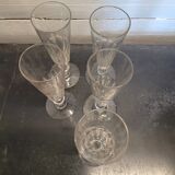 5 flutes à champagne Louis Philippe en verre