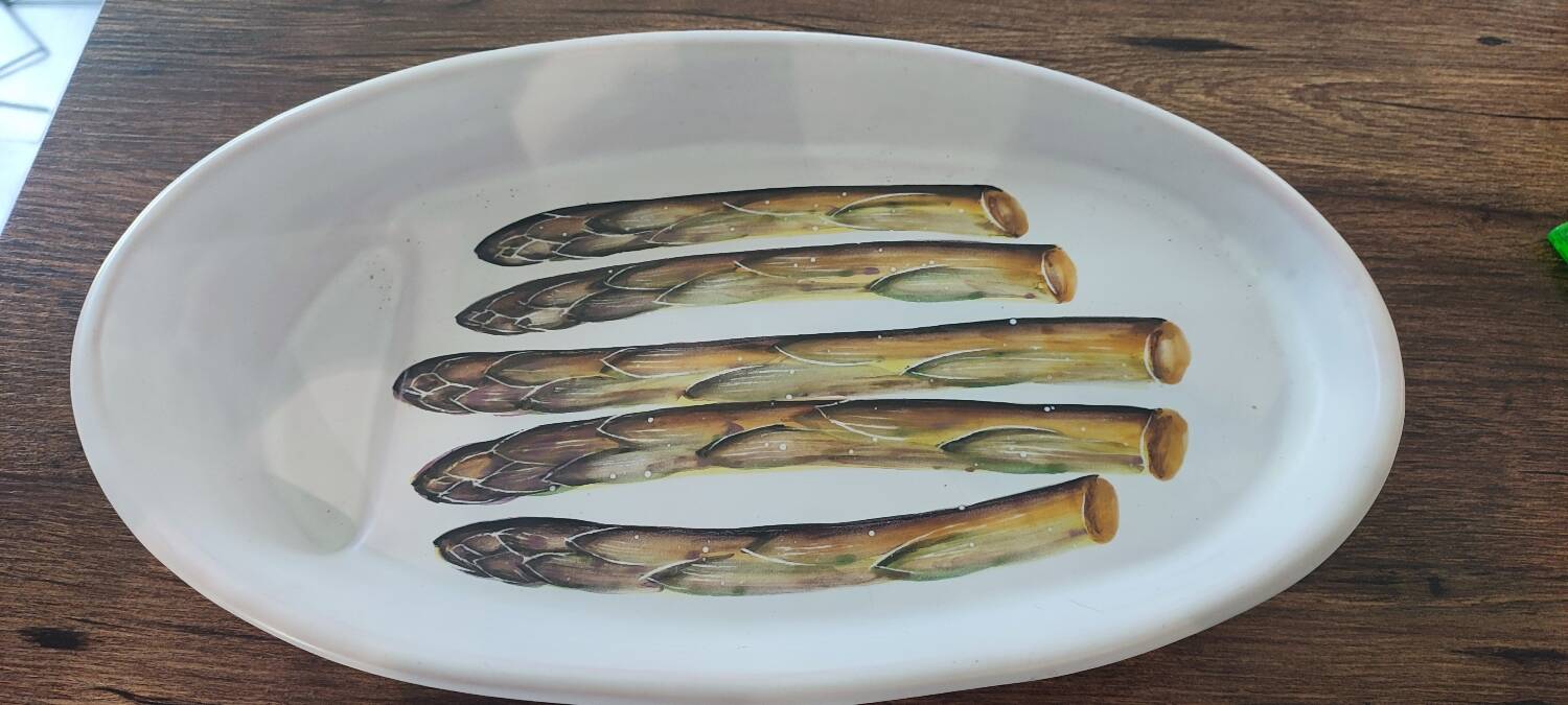 Vallauris ceramic asparagus dish
