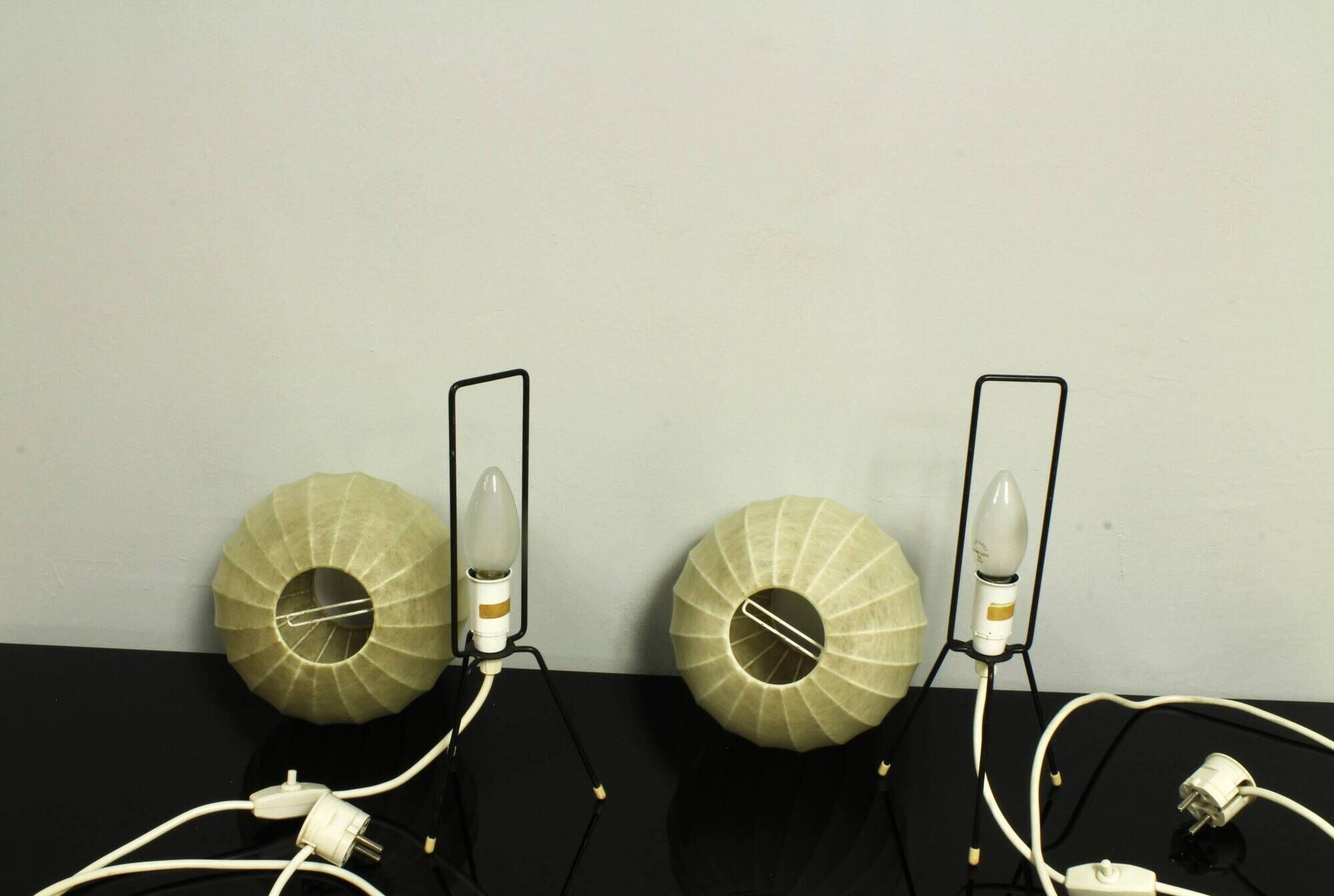 Pair of Cocoon Bedside Lamp by Friedel Wauer for Goldkant, 1960’s