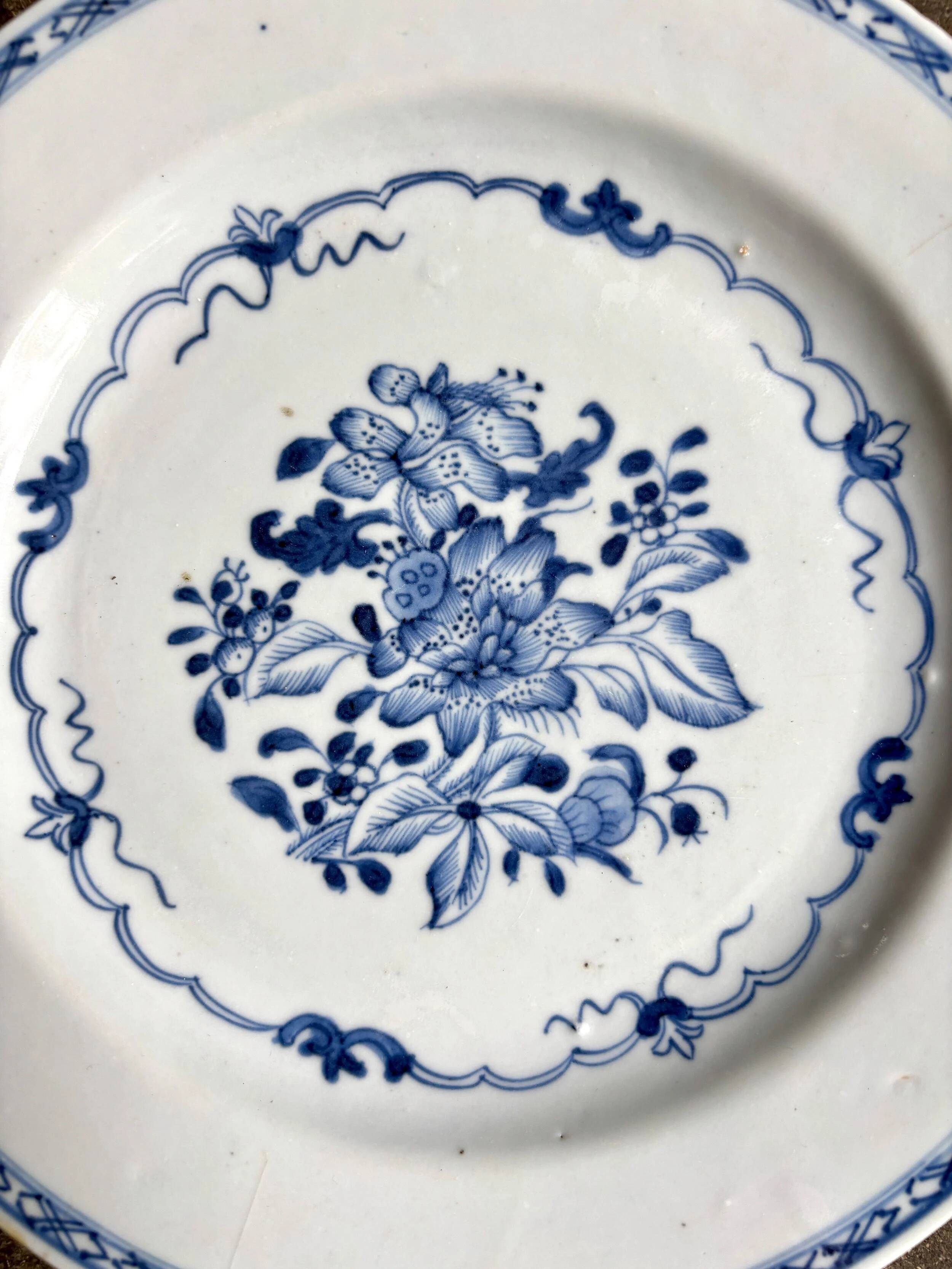 Hand-painted porcelain dinner plate, Asia, 19th century.