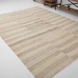 7x10 Beige & Brown Ethnic Kilim Rug 220x301Cm SK 35391