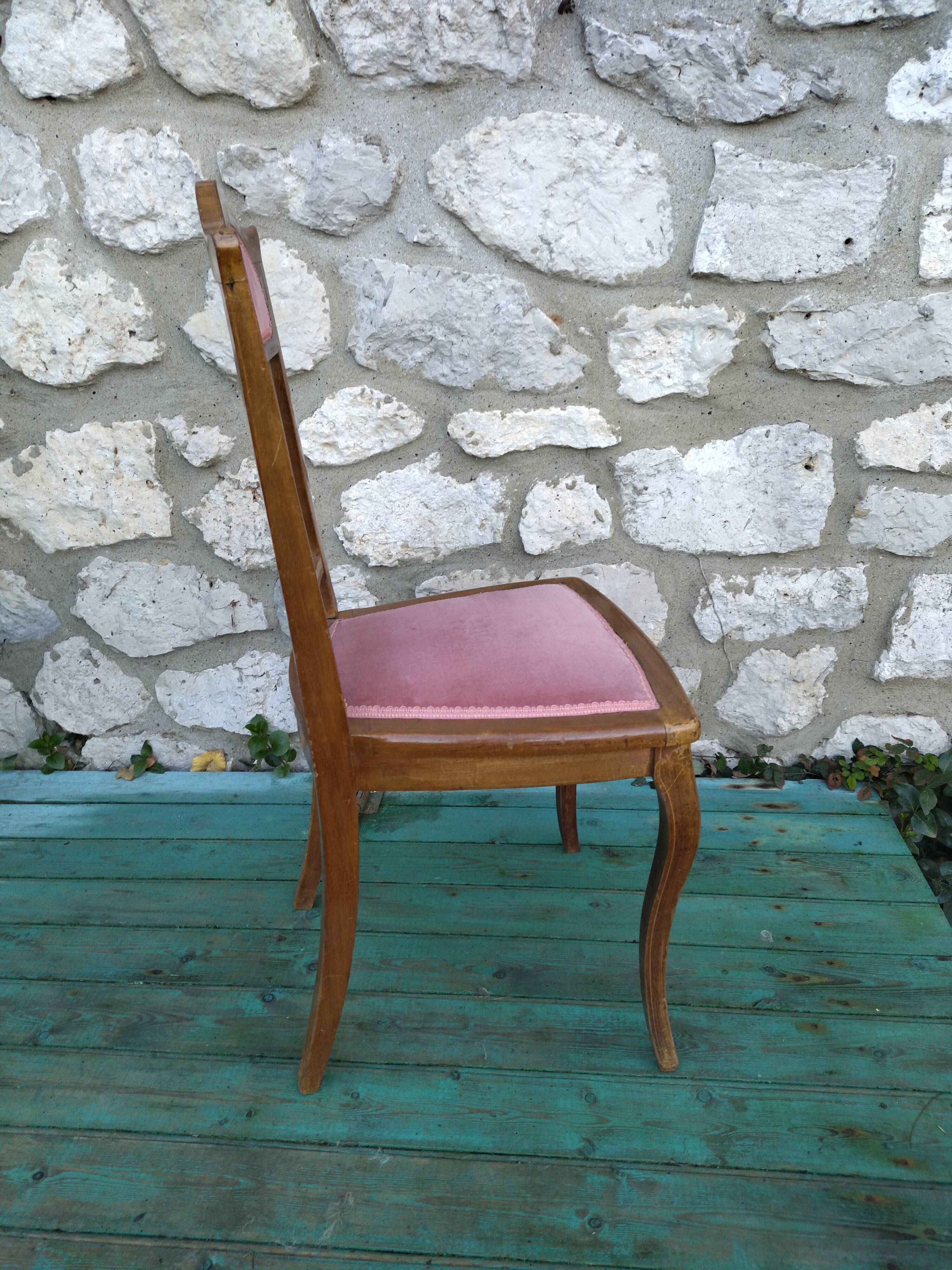 Art-nouveau marquetry chair 1900