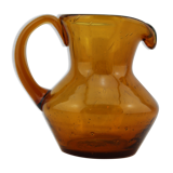Orange pitcher Biot bubble glass