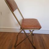 Chaise pliante lafuma vintage en cuir