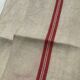 Pair new linen towels embroidered BR triple red stripe