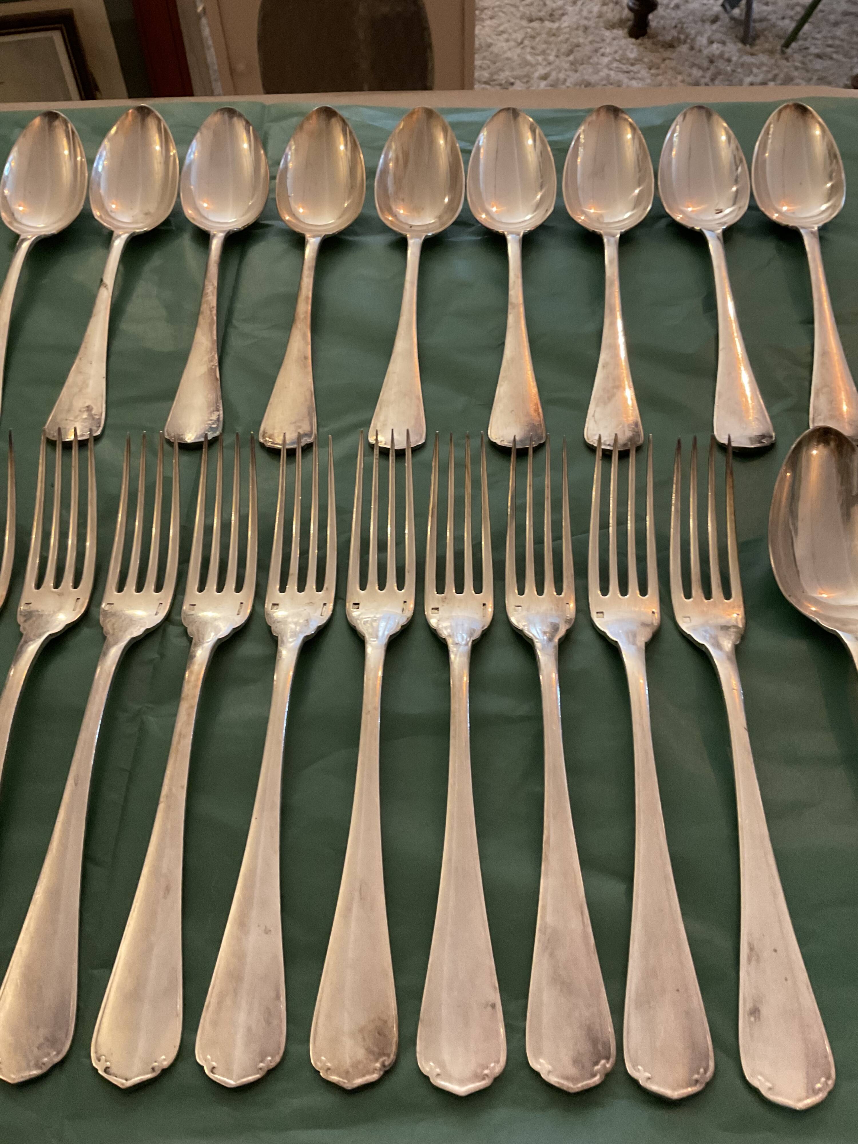 Set of 11 forks and 11 spoons Christofle Japan model