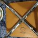 Chromed metal stool seat skaï brown