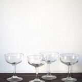 Set of 4 glass champagne glasses