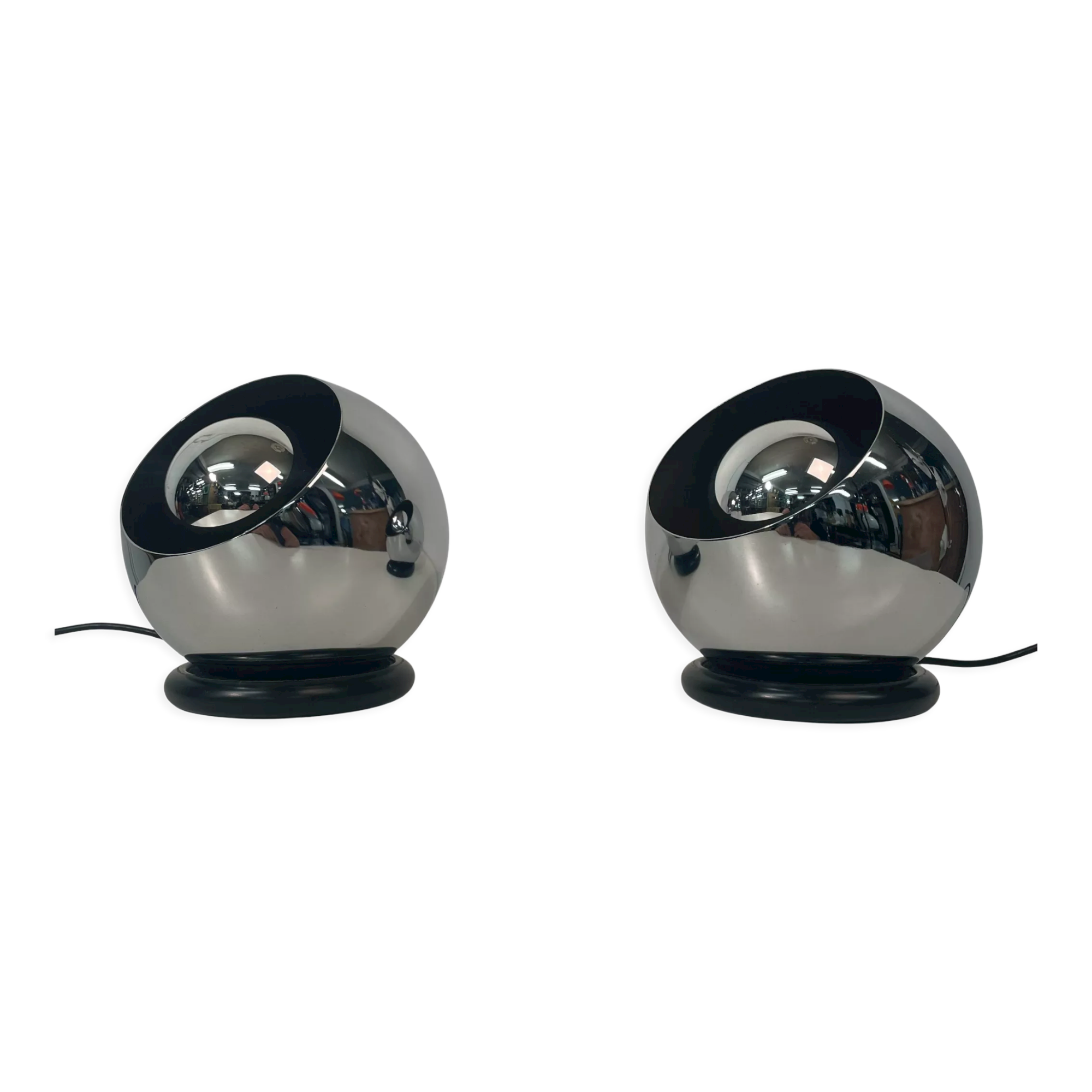 Pair of adjustable chrome lamps, Alta Lite Edition