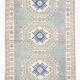 4x7 Vintage Oushak Area Rug, Beige & Grey Turkish Pattern Rug, 128x206 Cm