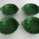 4 vintage slipware artichoke bowls