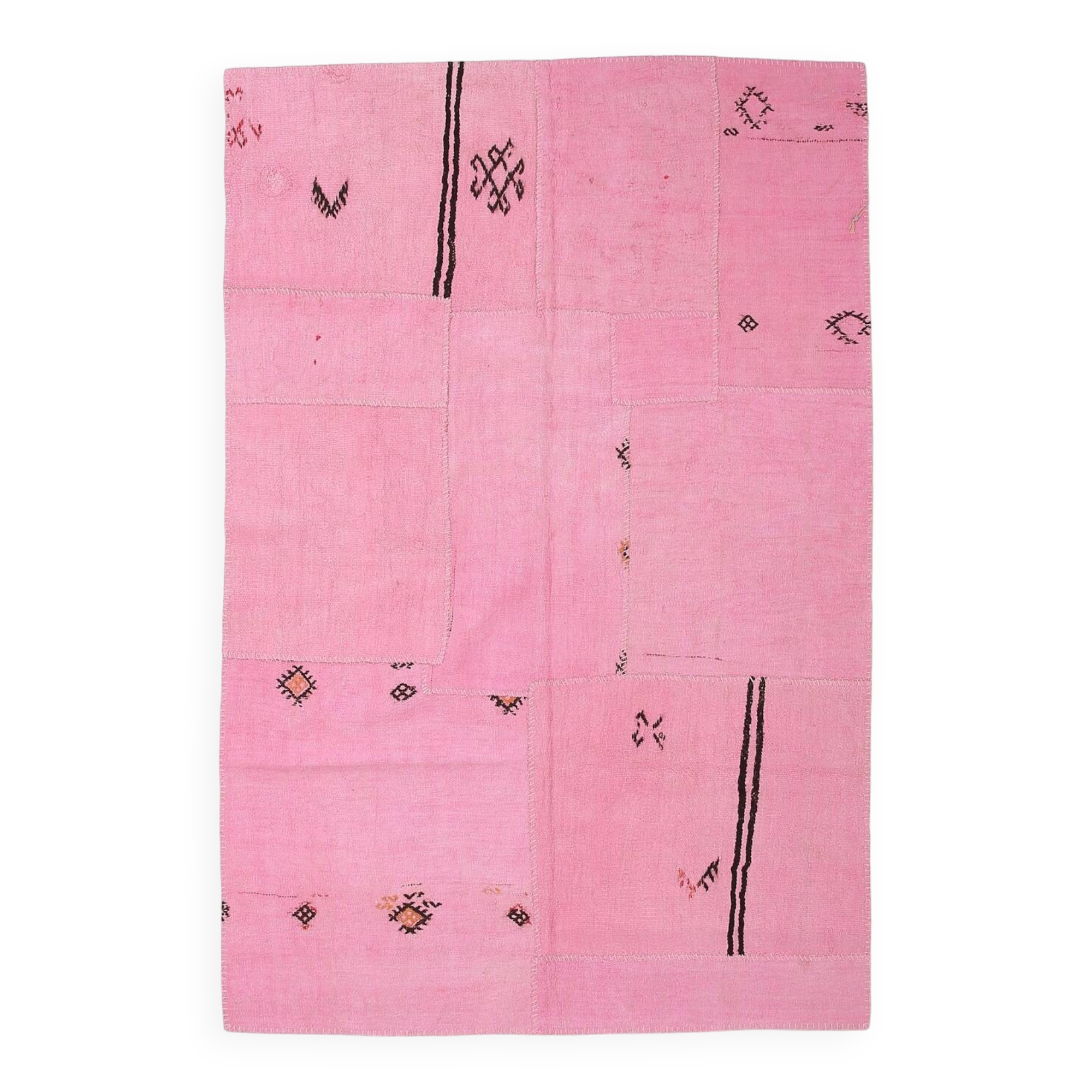 6x8  Pink Turkish Kilim Rug, 178x254Cm