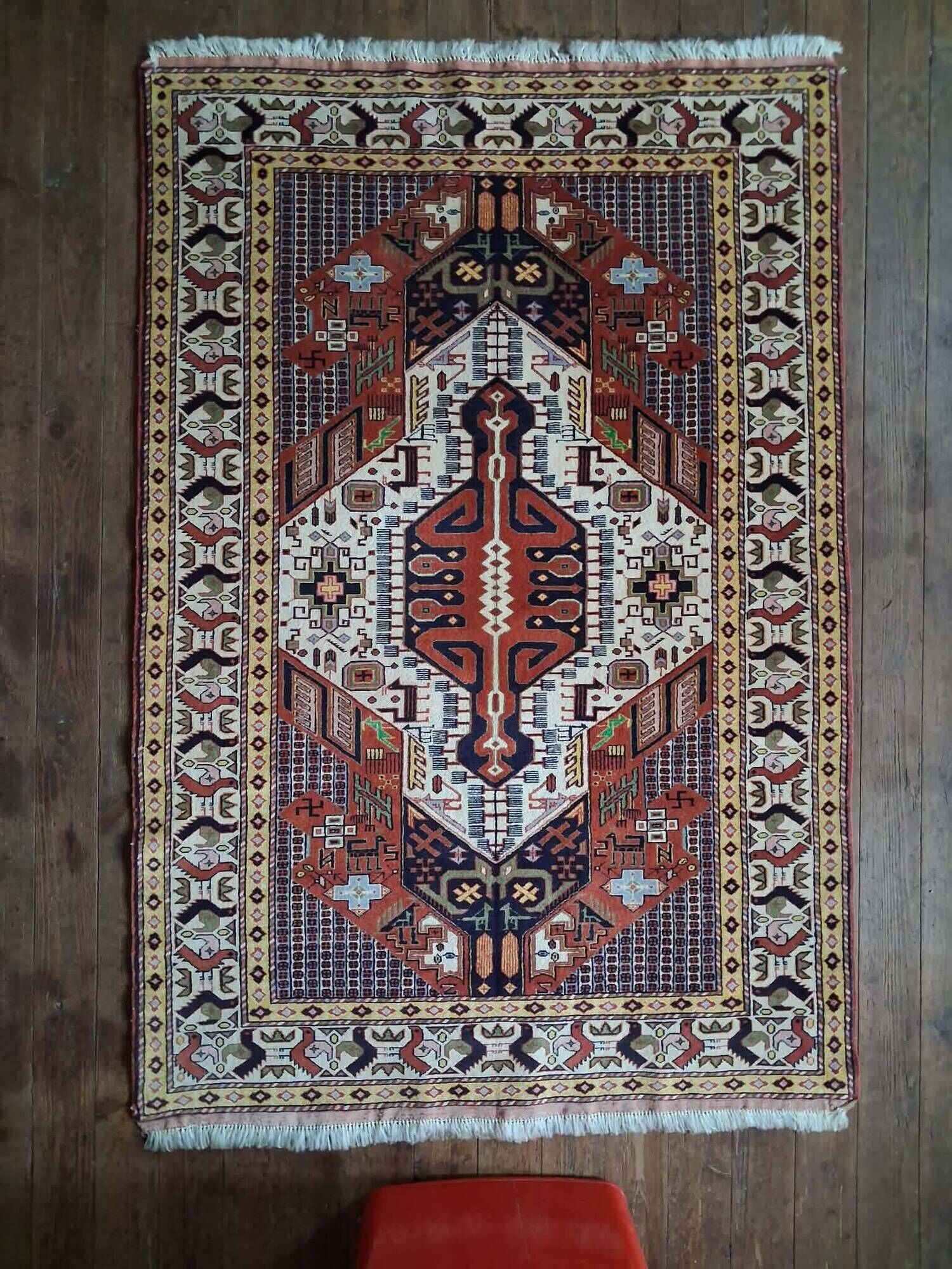 Handmade Persian Gutchan rug 192x128cm