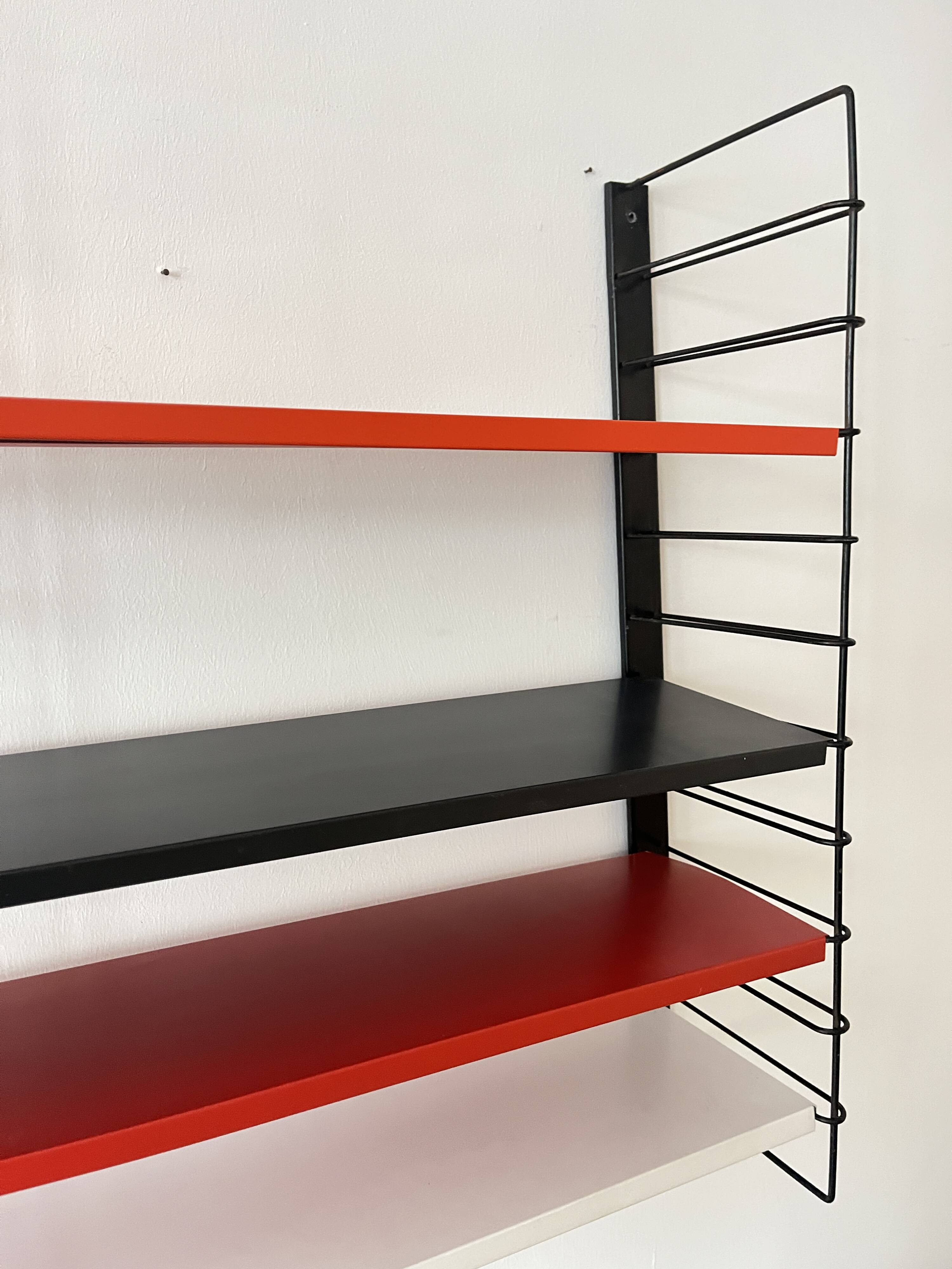 Étagère murale en métal Tomado De Stijl vintage originale (5 étagères), milieu du siècle