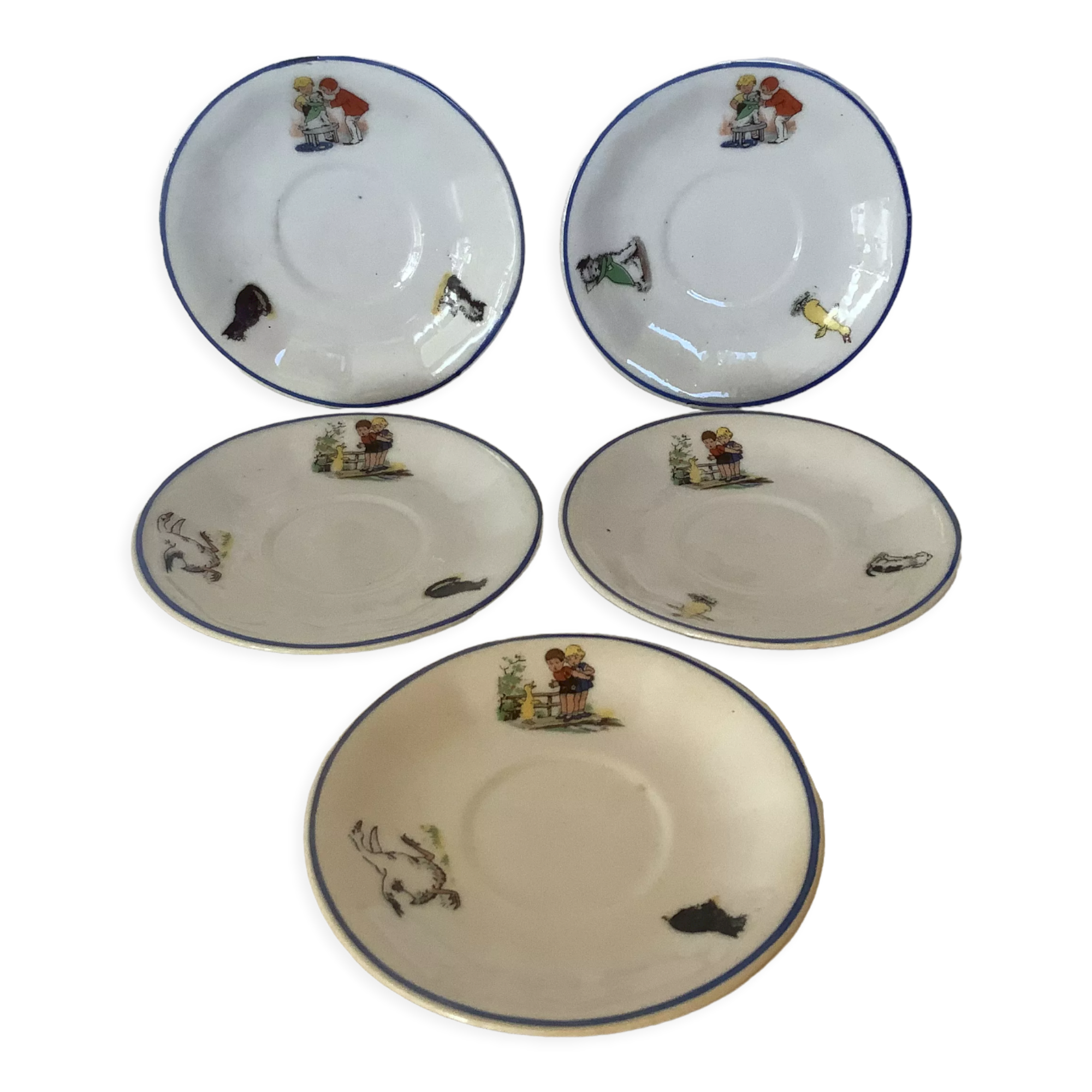 5 old Germaine Bouret style dinette cups