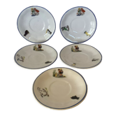 5 old Germaine Bouret style dinette cups