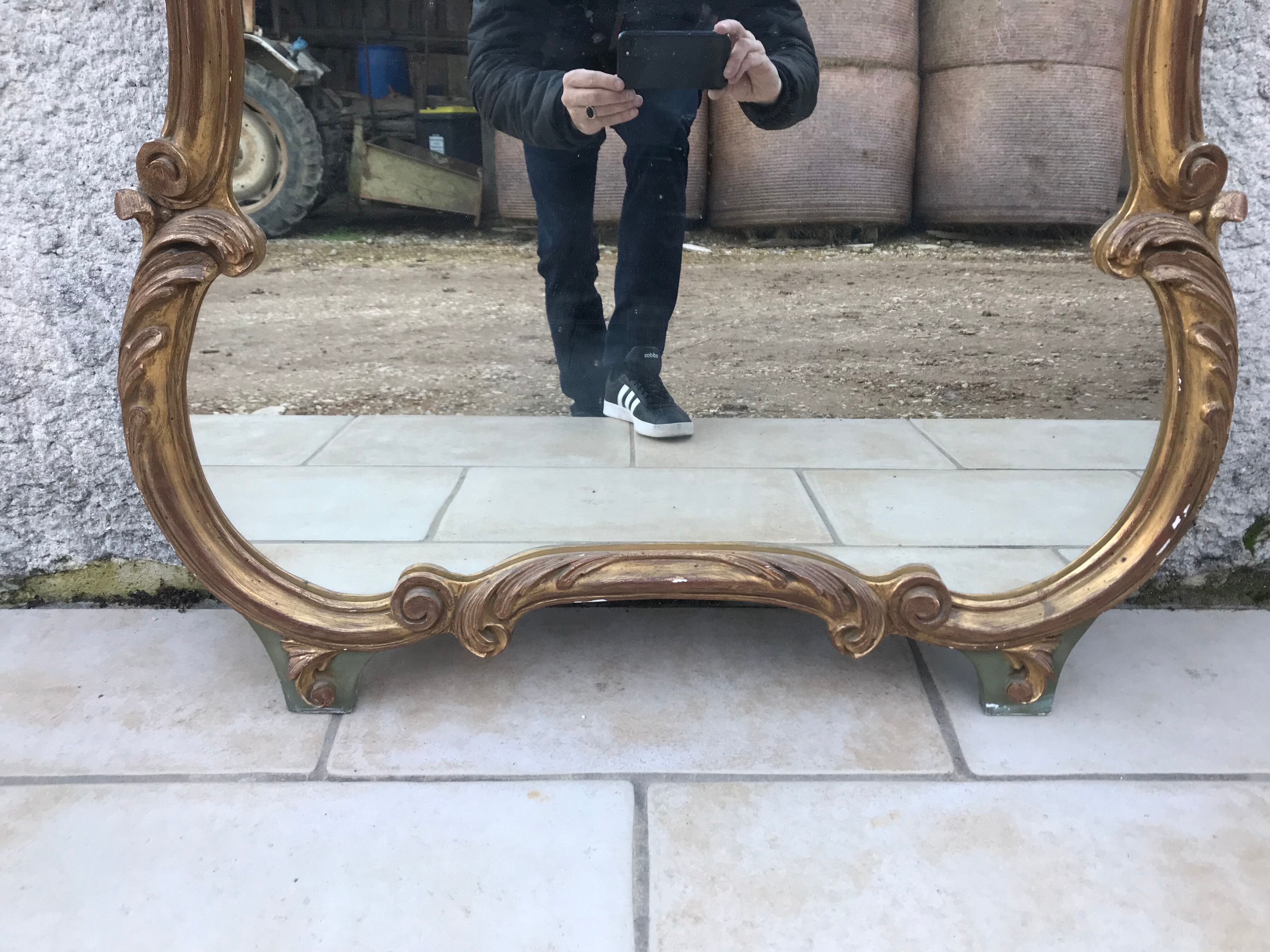 Antique Italian Louis XV gilden mirror 78x125cm