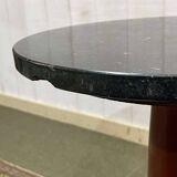 1960s Empire style pedestal table in cherry wood with black marble top