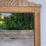 Art Deco mirror bevelled raw oak 1930