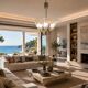 Extraordinary Large Transparent Murano Glass Leaves Chandelier by Franco Lu