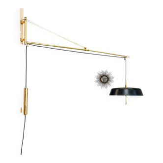 Ancienne lampe potence design italien Stilnovo laiton et métal vintage