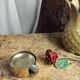Individual brass ashtrays with storage support