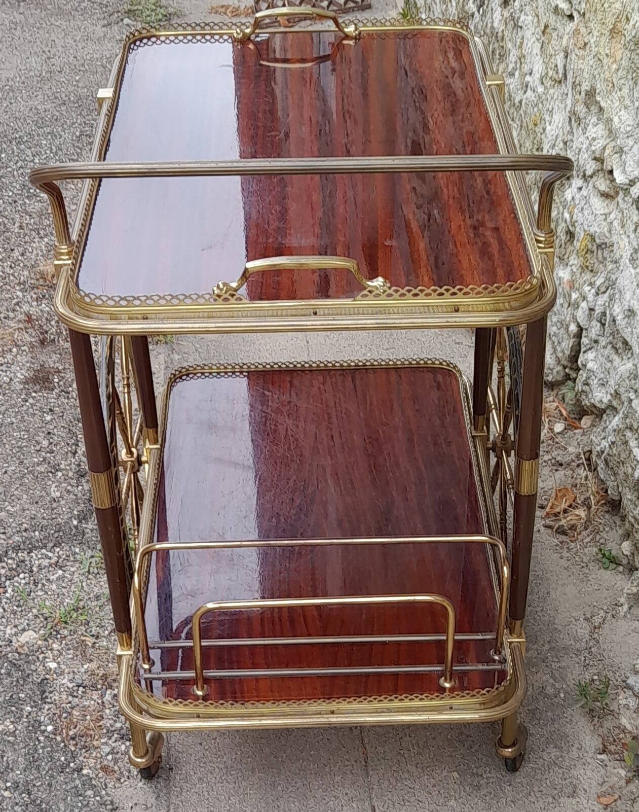 Vintage rolling bar trolley