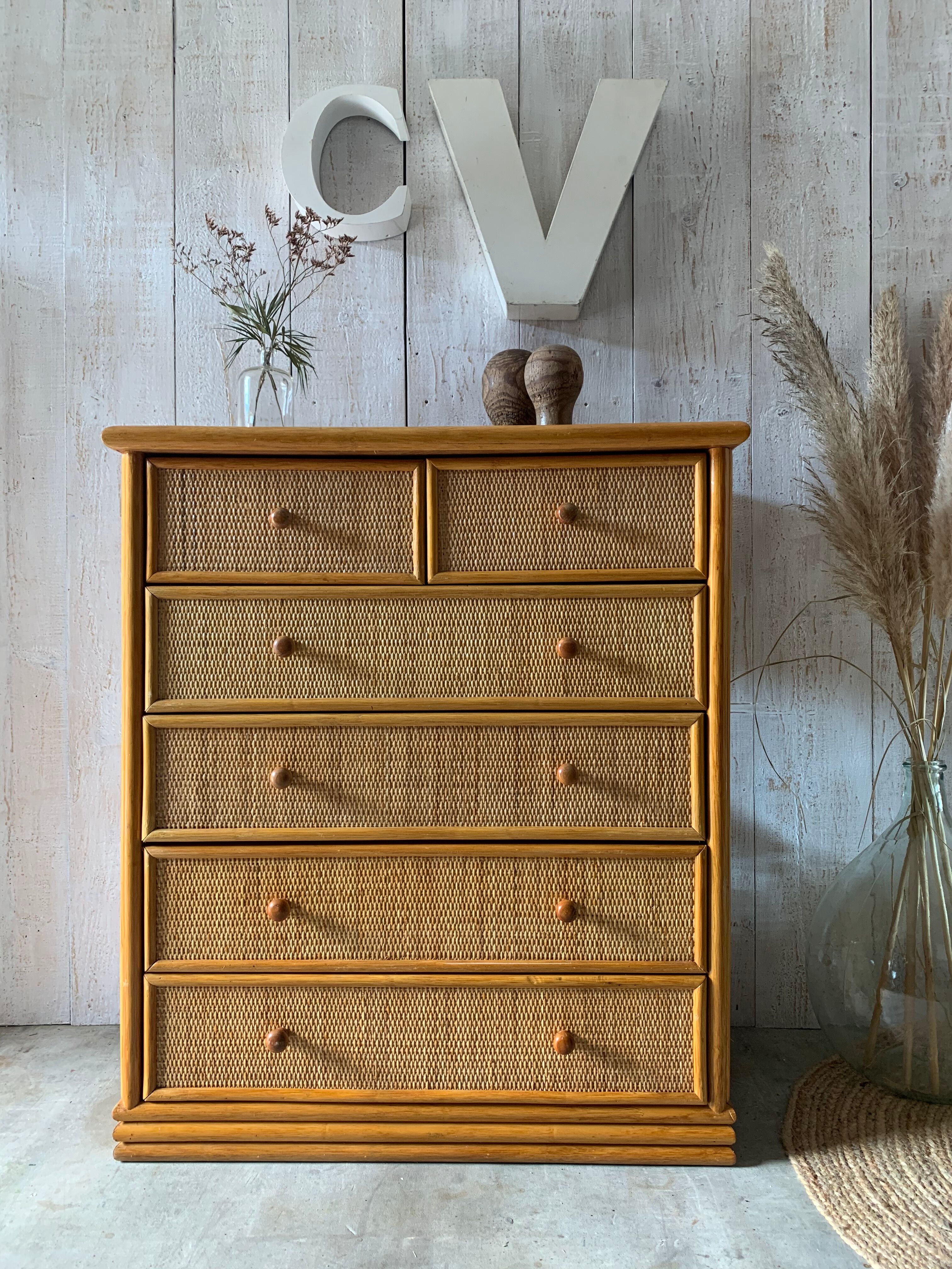 Rattan dresser