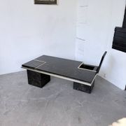 "Rizzo" lacquered and brass coffee-bar table from the 1970s.
