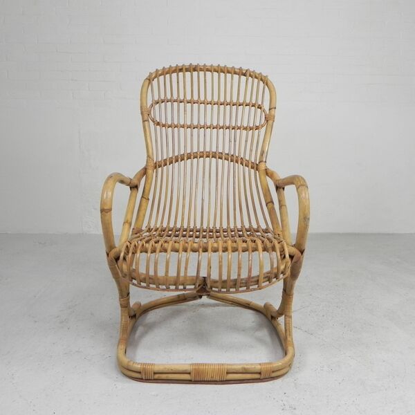 Fauteuil en bambou par Tito Agnoli, 1960s